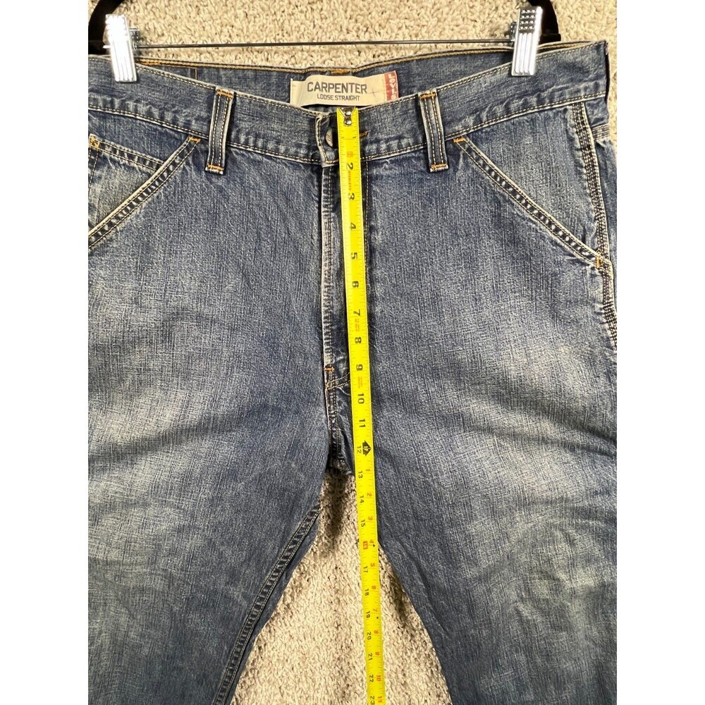 Levis Signature Jeans Mens 34x32 Carpenter Blue Denim Workwear Solid Excellent - Picture 5 of 9